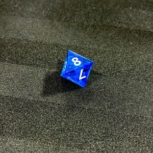 D8 dice, set of one eight sided die, handmade resin, blue D&D TTRPG